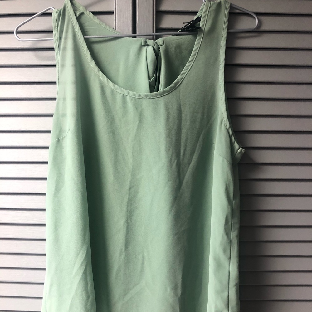 Seafoam coloured sheer tank top